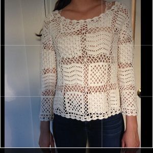 NWOT Long Sleeve Crochet Top